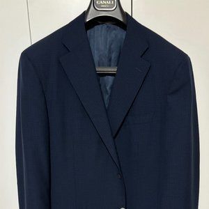 Canali Bue Checked Wool Sport Coat/ Blazer 44/46 Made in Italy